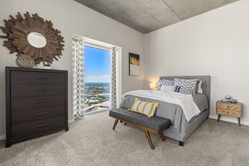 Allure Hermann Park | Spacious Bedroom with City Views